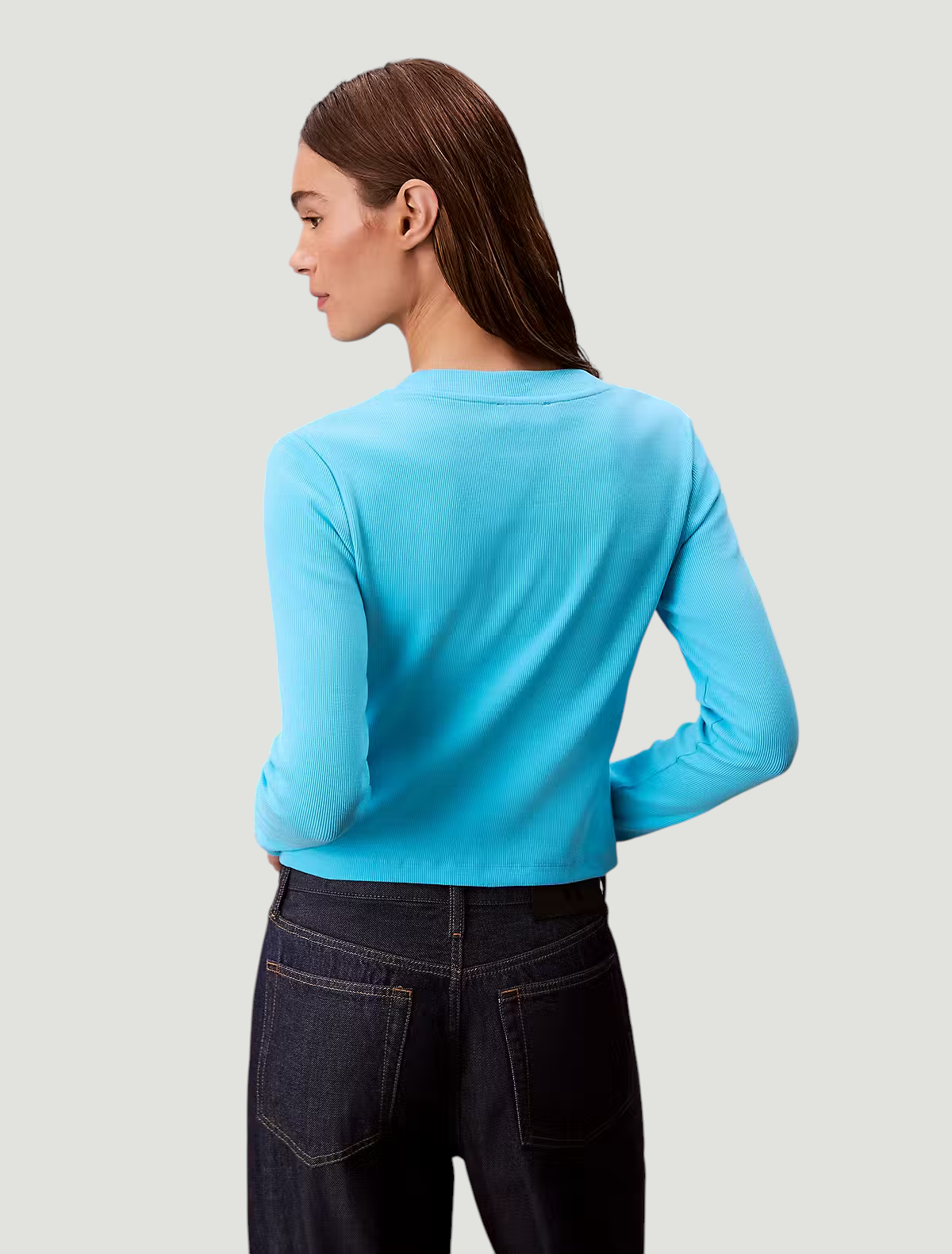 Camisola Canelada Azul Turquesa - Calvin Klein 4