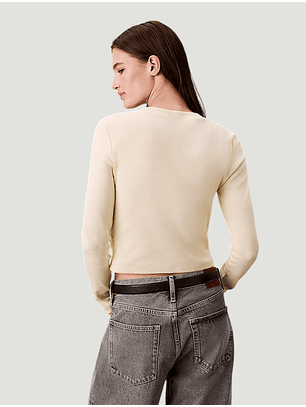 Camisola Canelada Amarelo Pastel - Calvin Klein