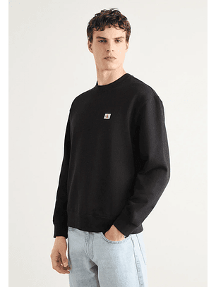 Sweat em Algodão  Decote Rendondo Preto - Calvin Klein