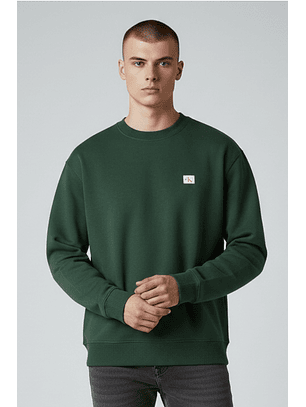 Sweat em Algodão  Decote Rendondo Verde - Calvin Klein
