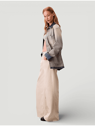 Calças Super Wide Leg Bege - Calvin Klein 