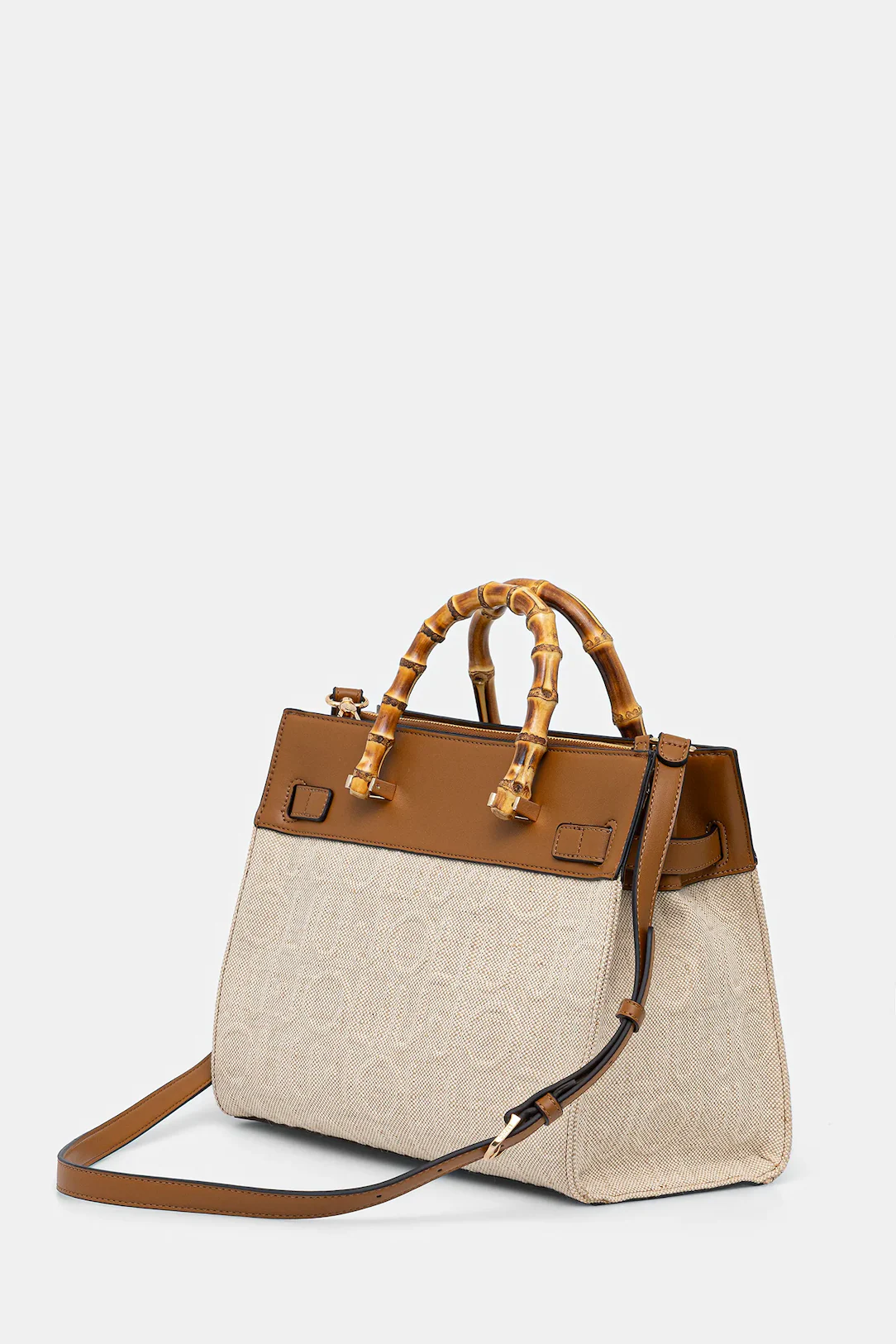 Mala de Mão Canvas e Bambu Creme - Liu Jo 2