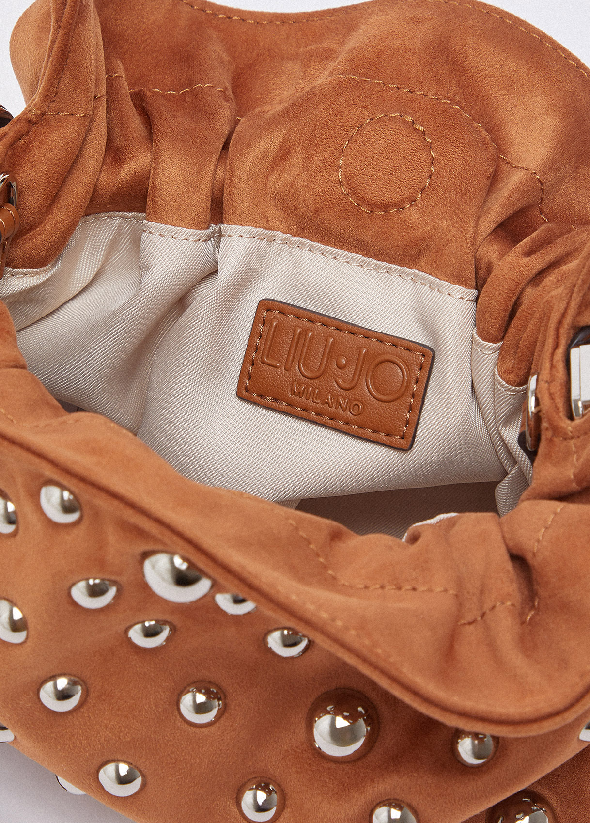 Mala de Ombro RICCY com Tachas Suede Camel - Liu Jo  5