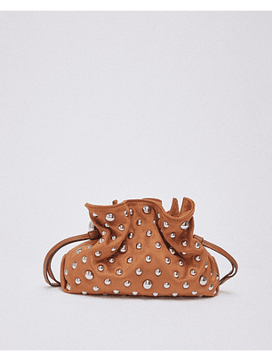 Mala de Ombro RICCY com Tachas Suede Camel - Liu Jo 