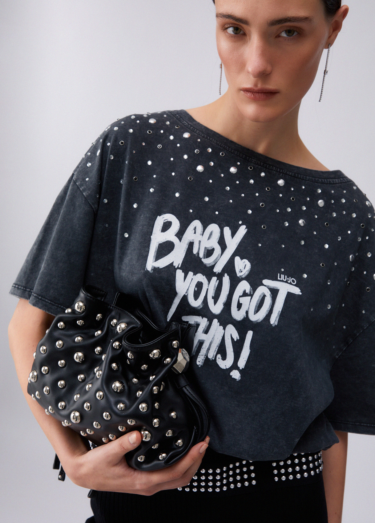 Mala de Ombro RICCY com Tachas Preto - Liu Jo 5