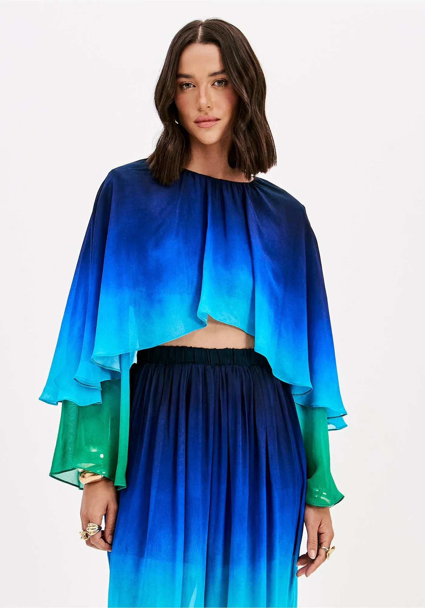 Blusa NICE Degradê Azul e Verde - Lança Perfume 1