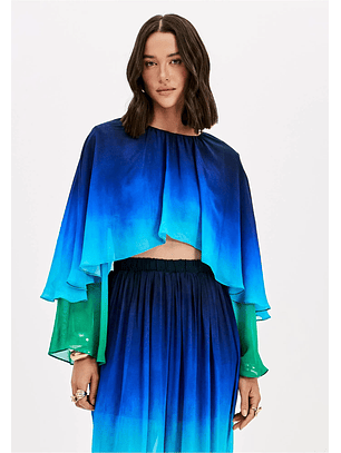 Blusa NICE Degradê Azul e Verde - Lança Perfume