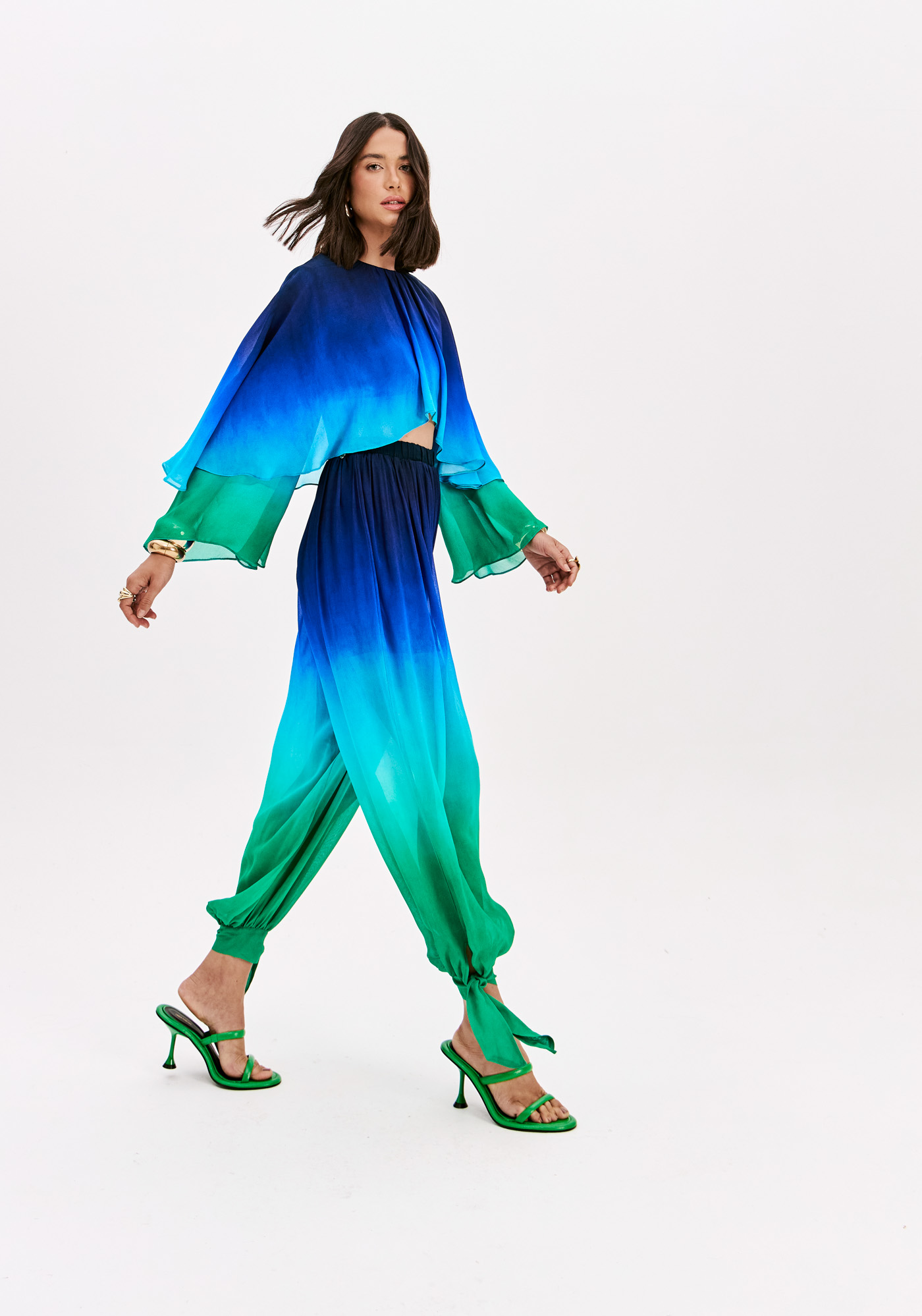 Blusa NICE Degradê Azul e Verde - Lança Perfume 2