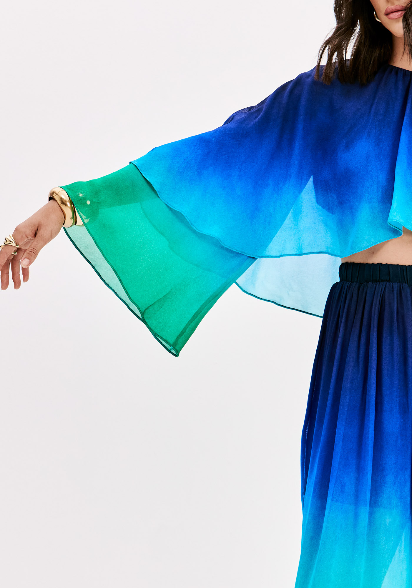 Blusa NICE Degradê Azul e Verde - Lança Perfume 4