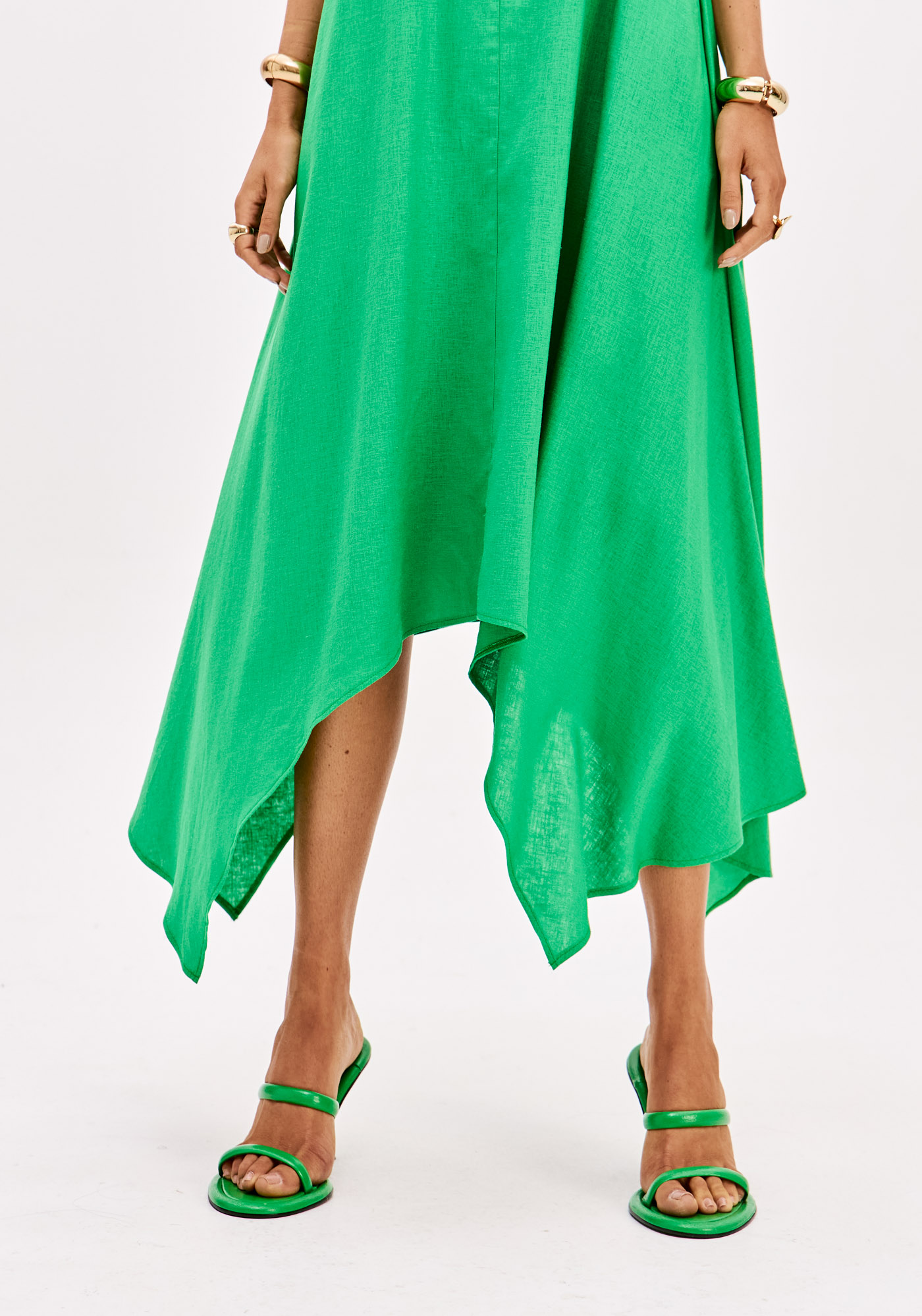 Vestido Comprido Assimétrico Verde - Lança Perfume 5