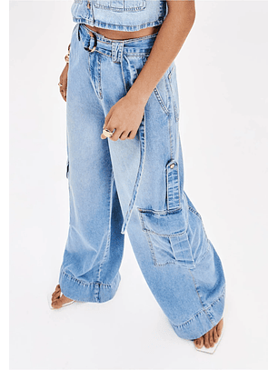 Calças de Ganga Clara Pantalona - Lança Perfume 