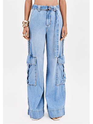 Calças de Ganga Clara Pantalona - Lança Perfume 