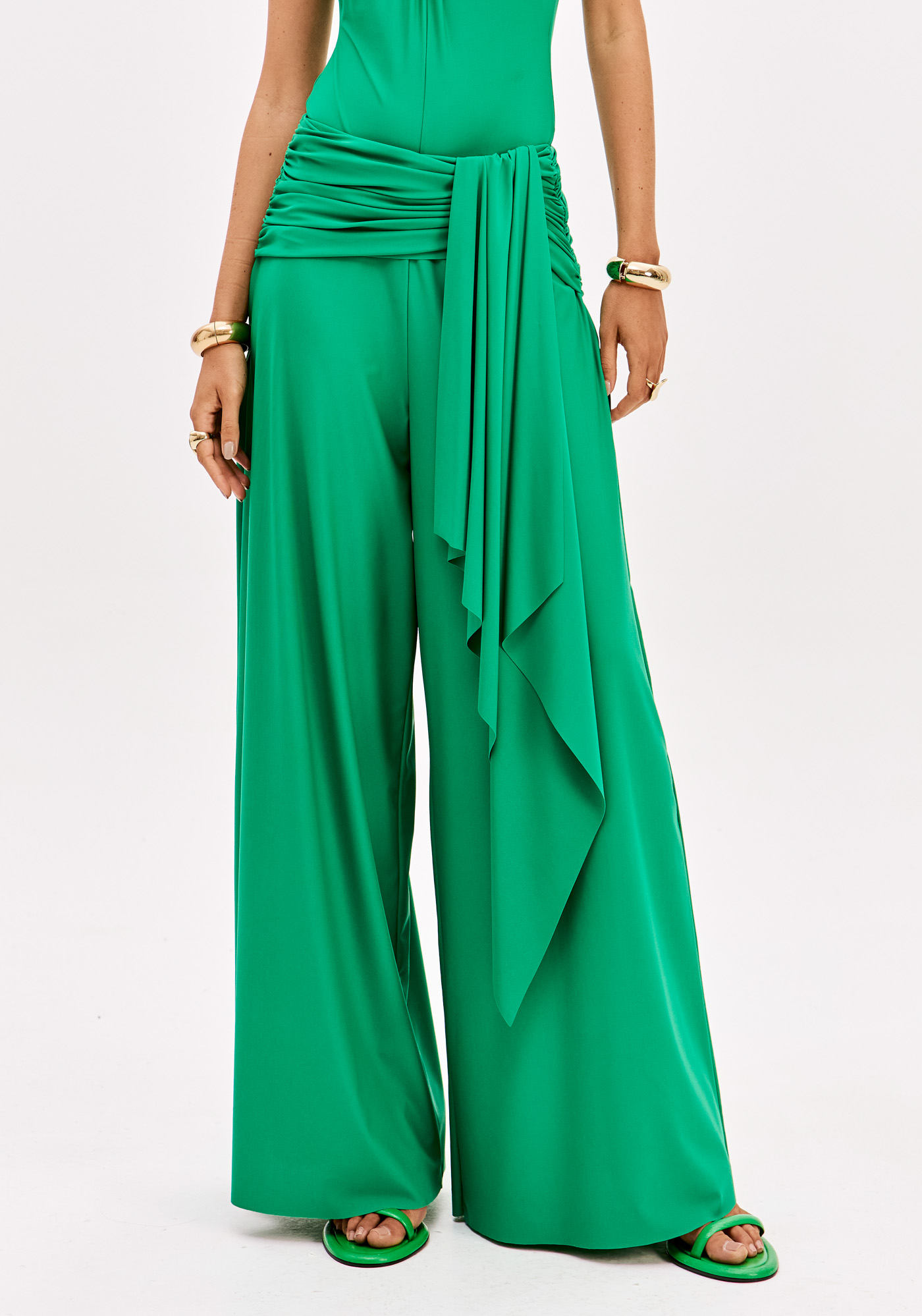 Calças Pantalonas Largas Retro Verde - Lança Perfume 1