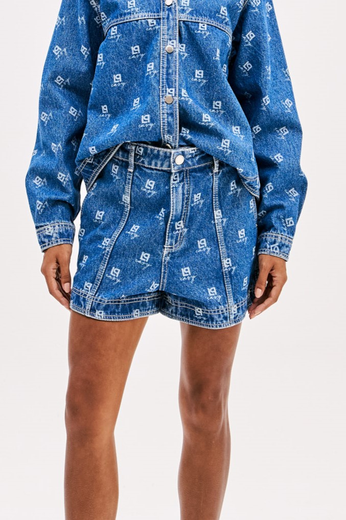 Calções em Ganga com Logo - Lança Perfume  1