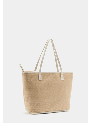 Mala de Ombro EVRIM em Canvas Bege - Liu Jo 