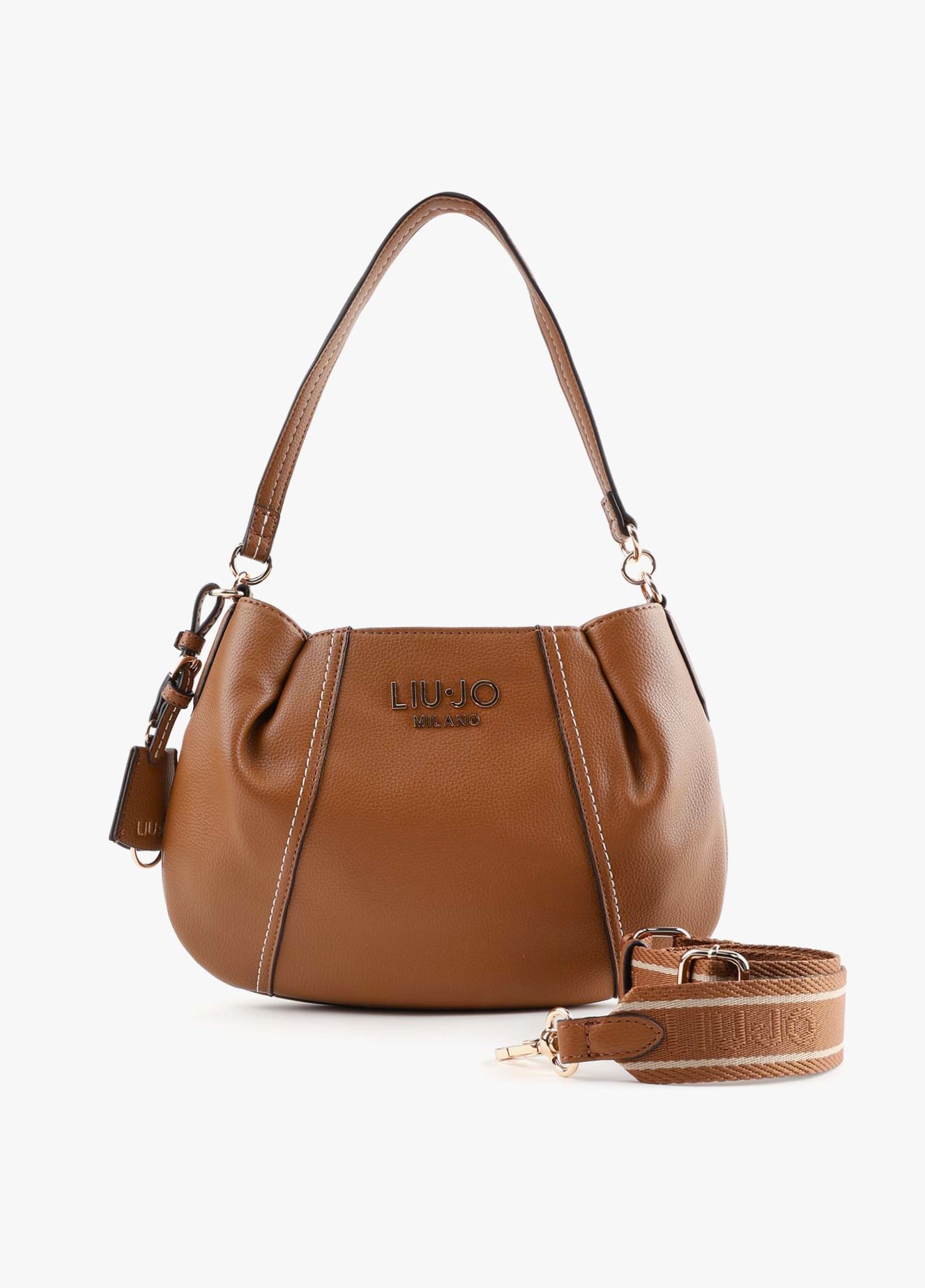 Mala de Ombro Pespontos Camel - Liu Jo  1