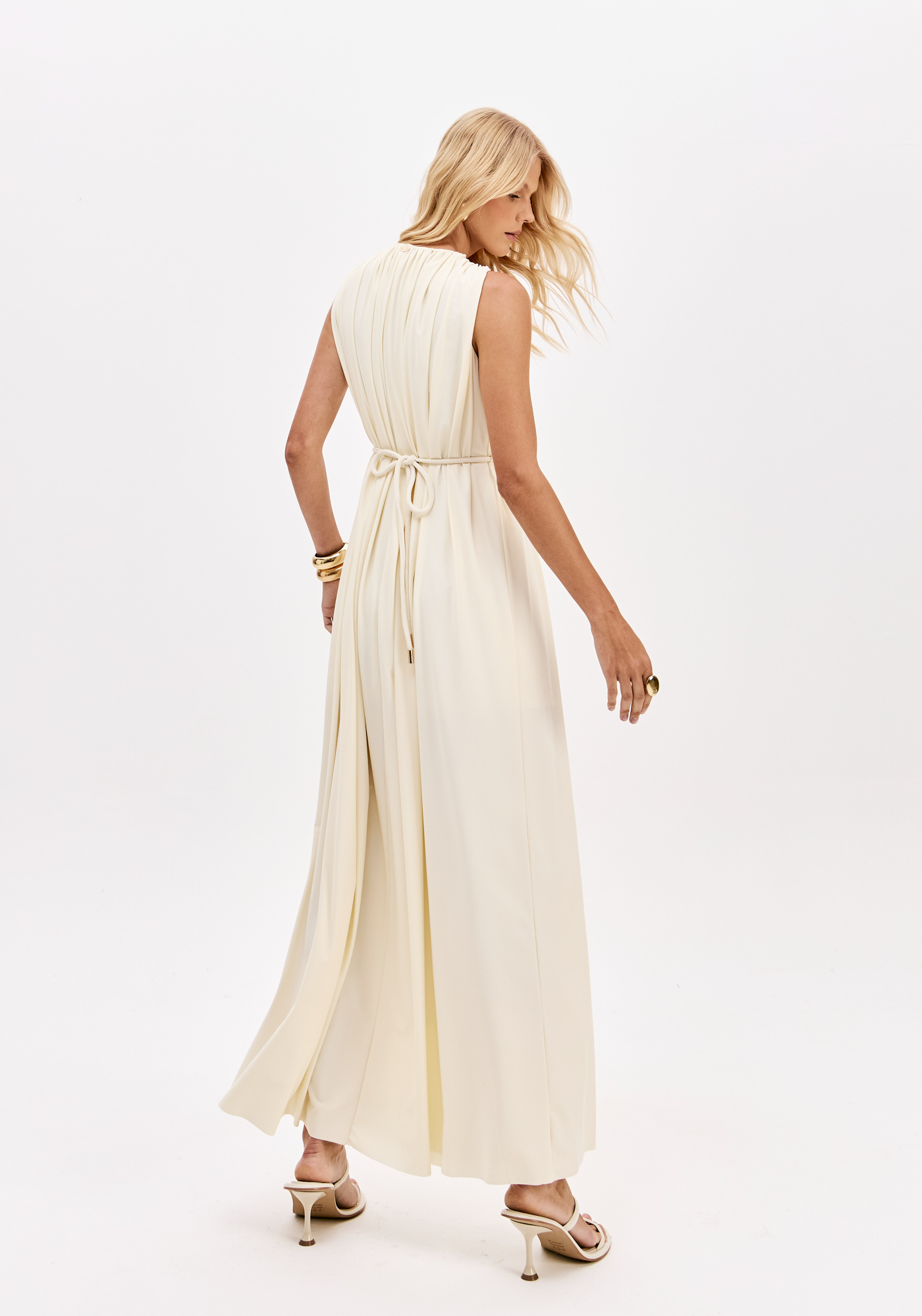 Vestido Comprido com Dourados Branco - Lança Perfume 3