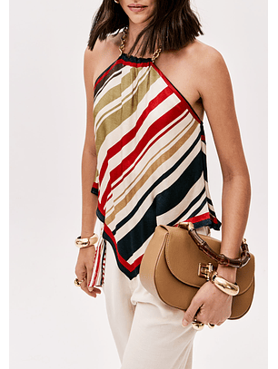 Top com Corrente Mediterranean Stripes - Lança Perfume 