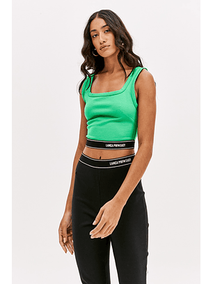 Top de Alças Verde com Preto - Lança Perfume 