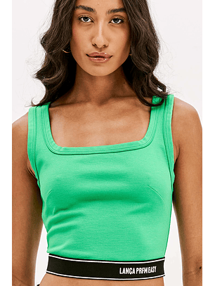 Top de Alças Verde com Preto - Lança Perfume 