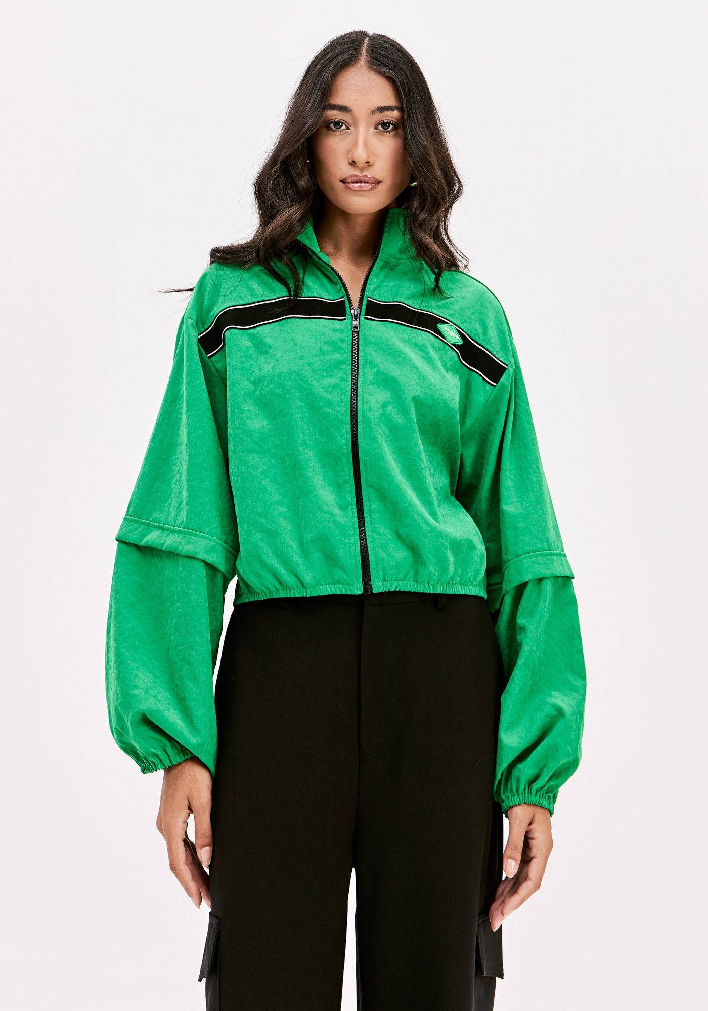 Casaco Corta Verde Oversized Verde com Preto  - Lança Perfume  1