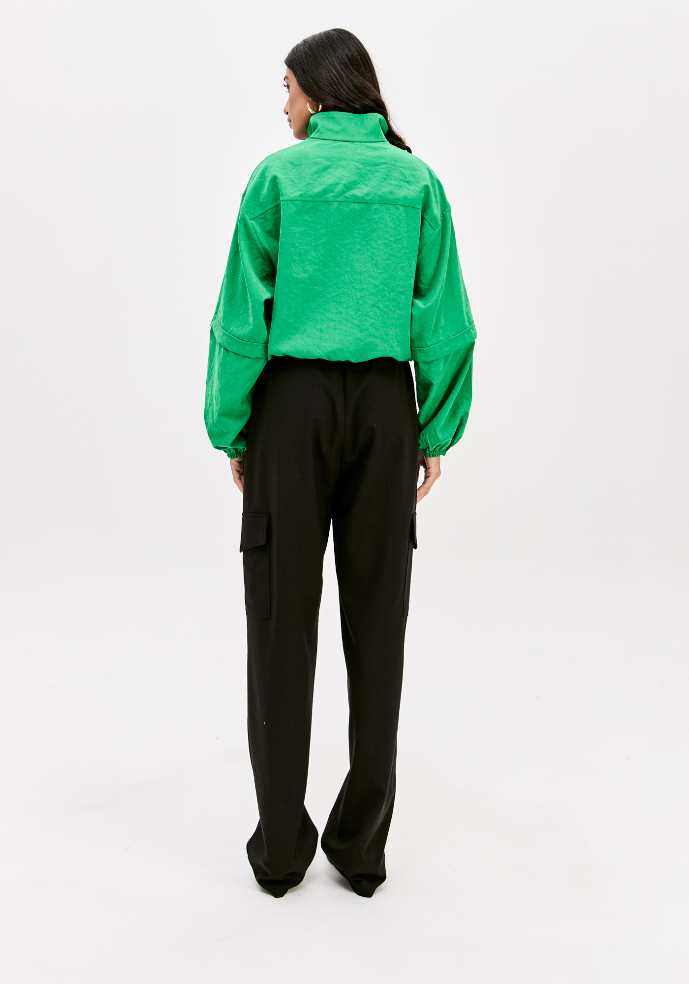 Casaco Corta Verde Oversized Verde com Preto  - Lança Perfume  5