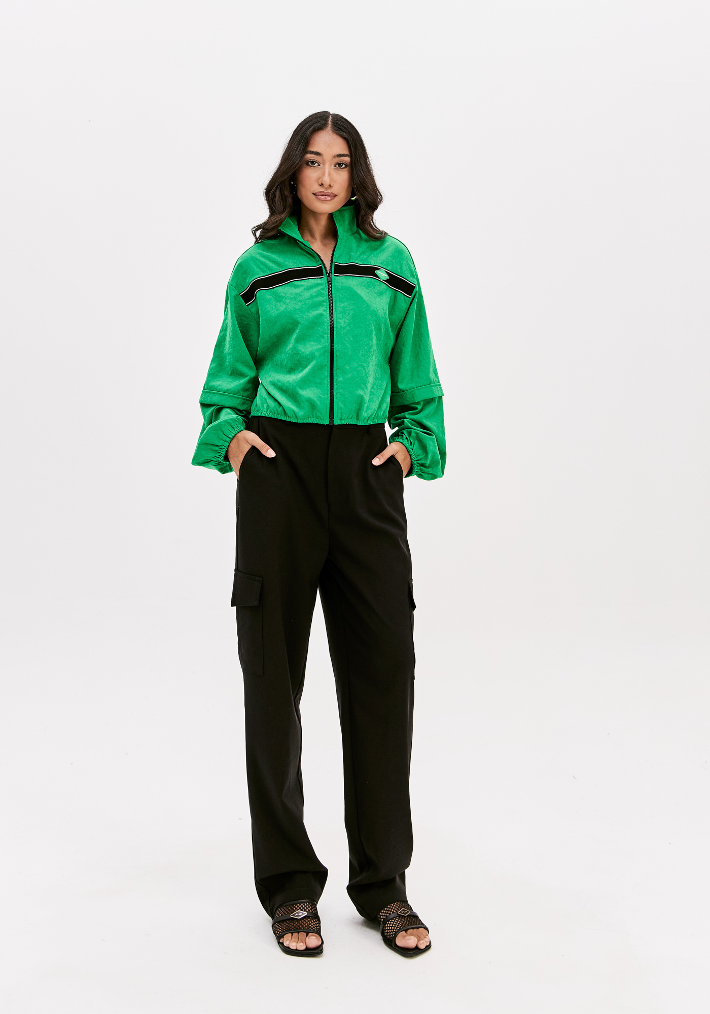 Casaco Corta Verde Oversized Verde com Preto  - Lança Perfume  6