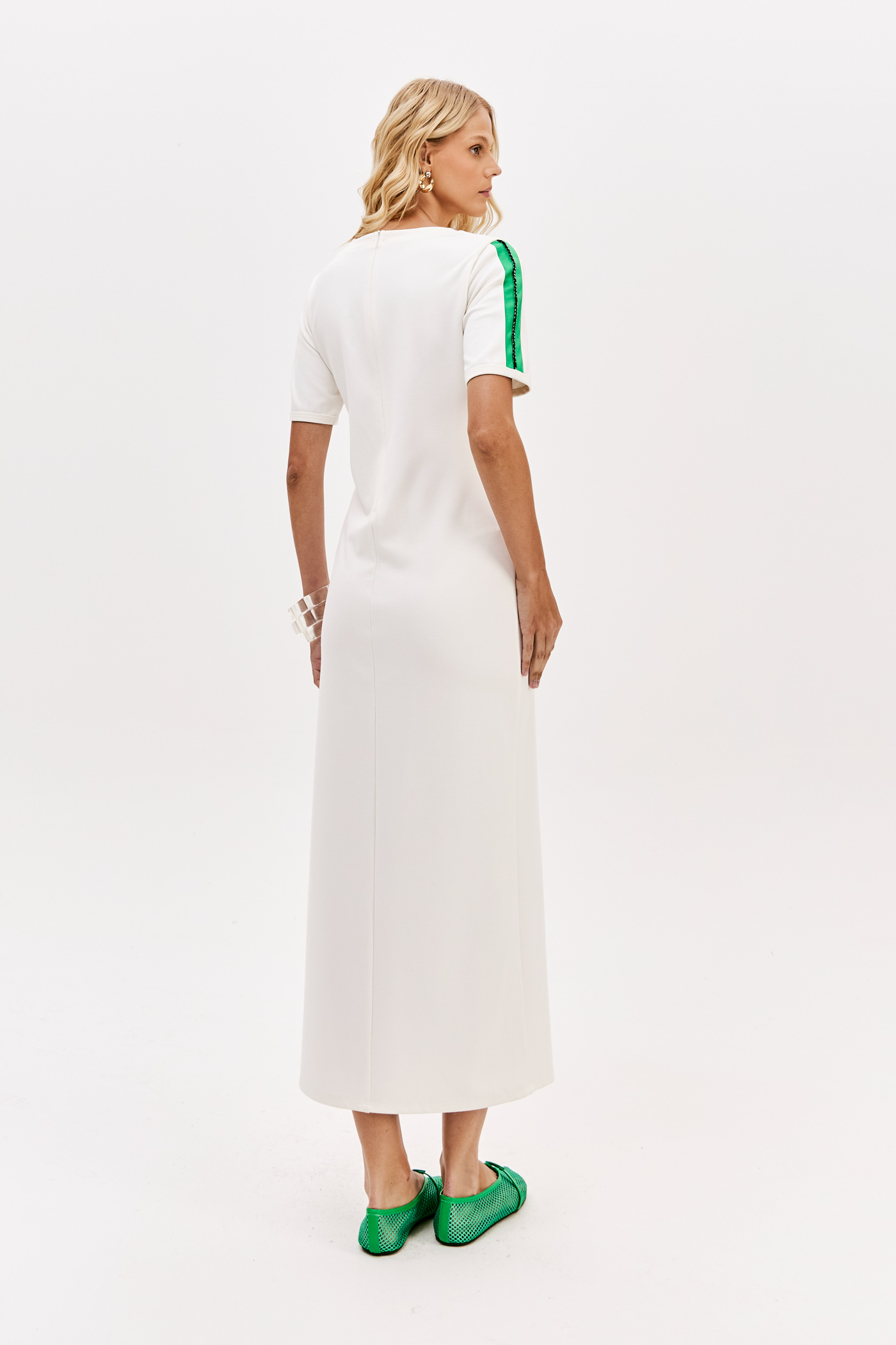 Vestido Midi Branco e Verde - Lança Perfume 3