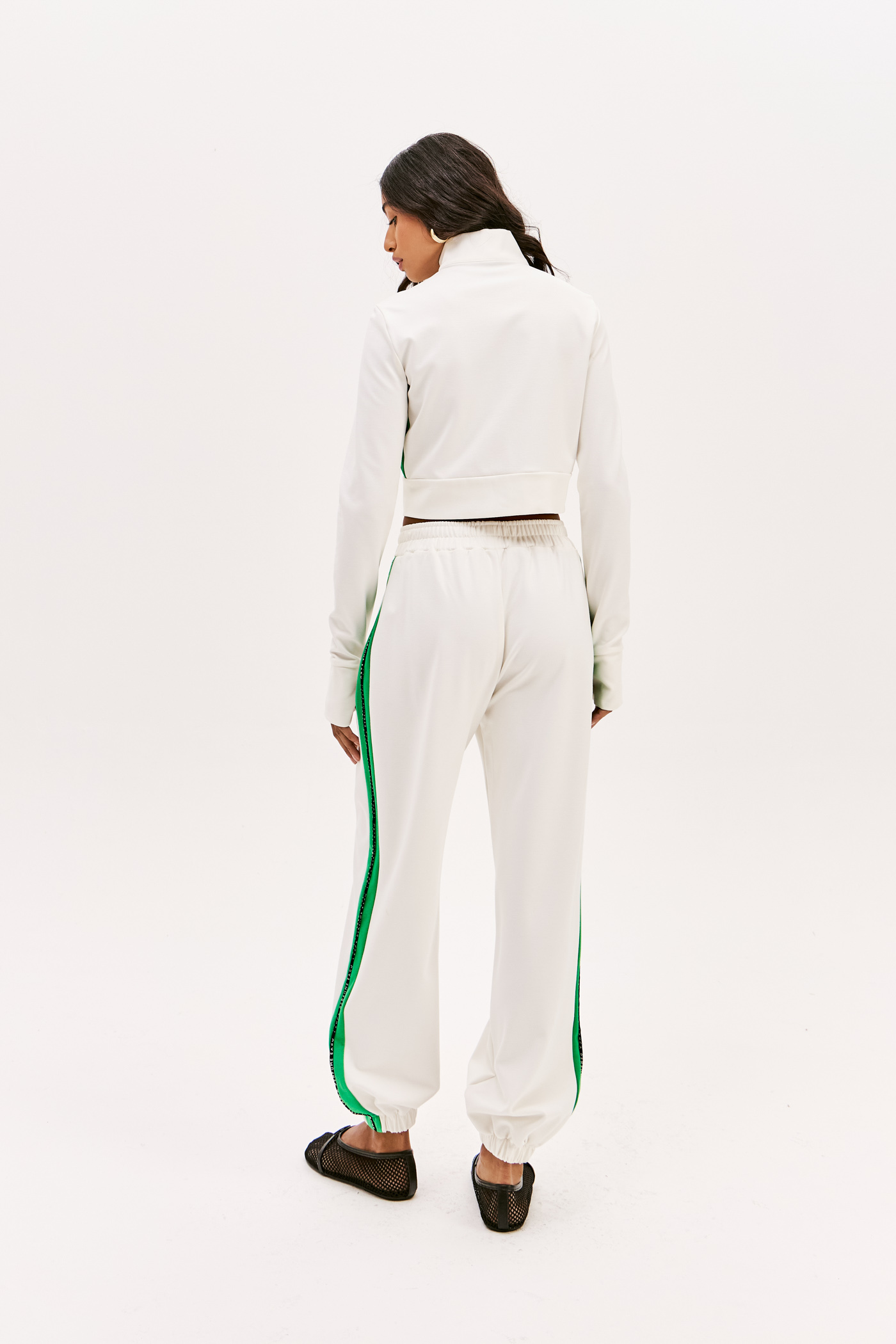 Calças Cós de Elastico Brancas e Verdes  - Lança Perfume  3