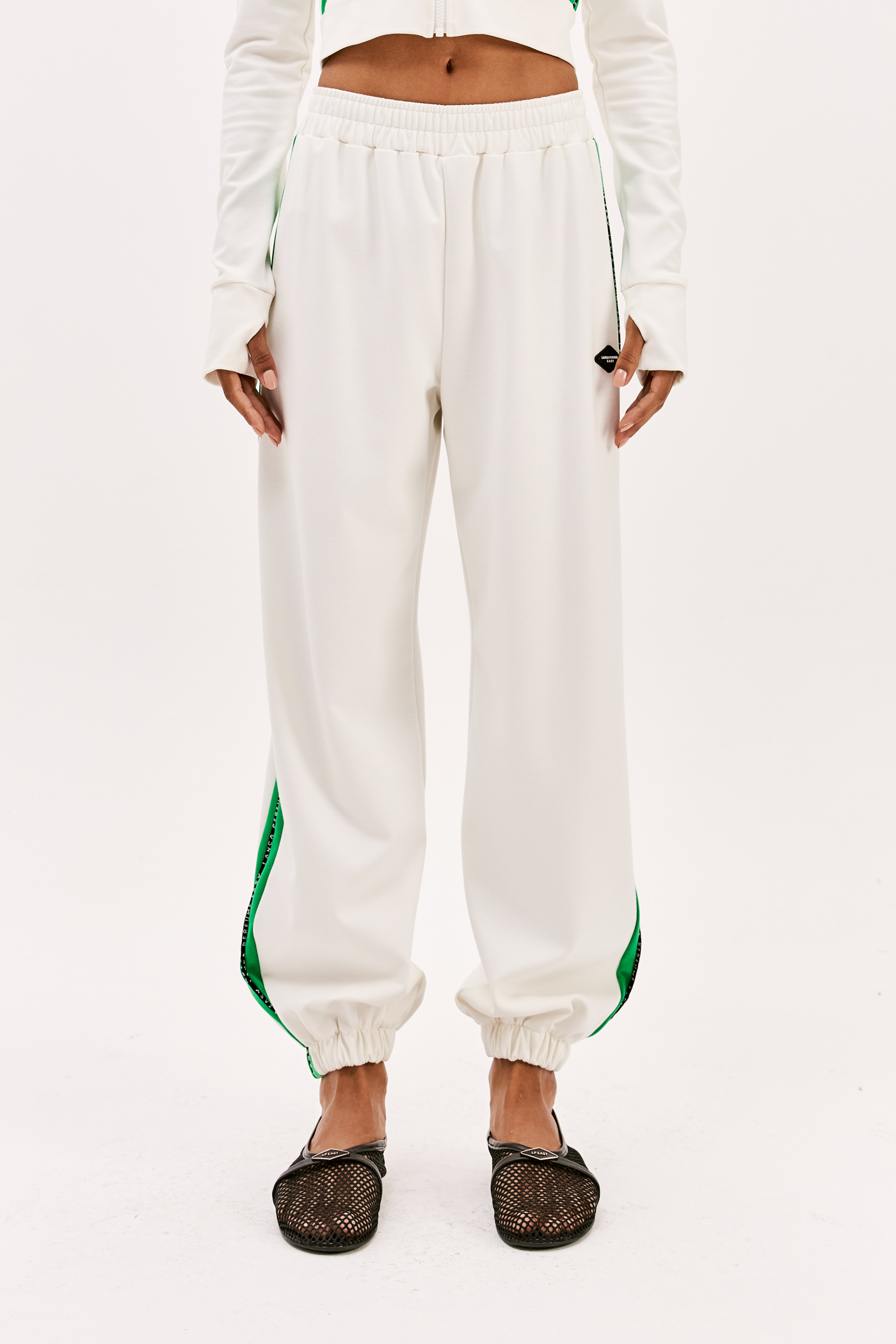 Calças Cós de Elastico Brancas e Verdes  - Lança Perfume  5