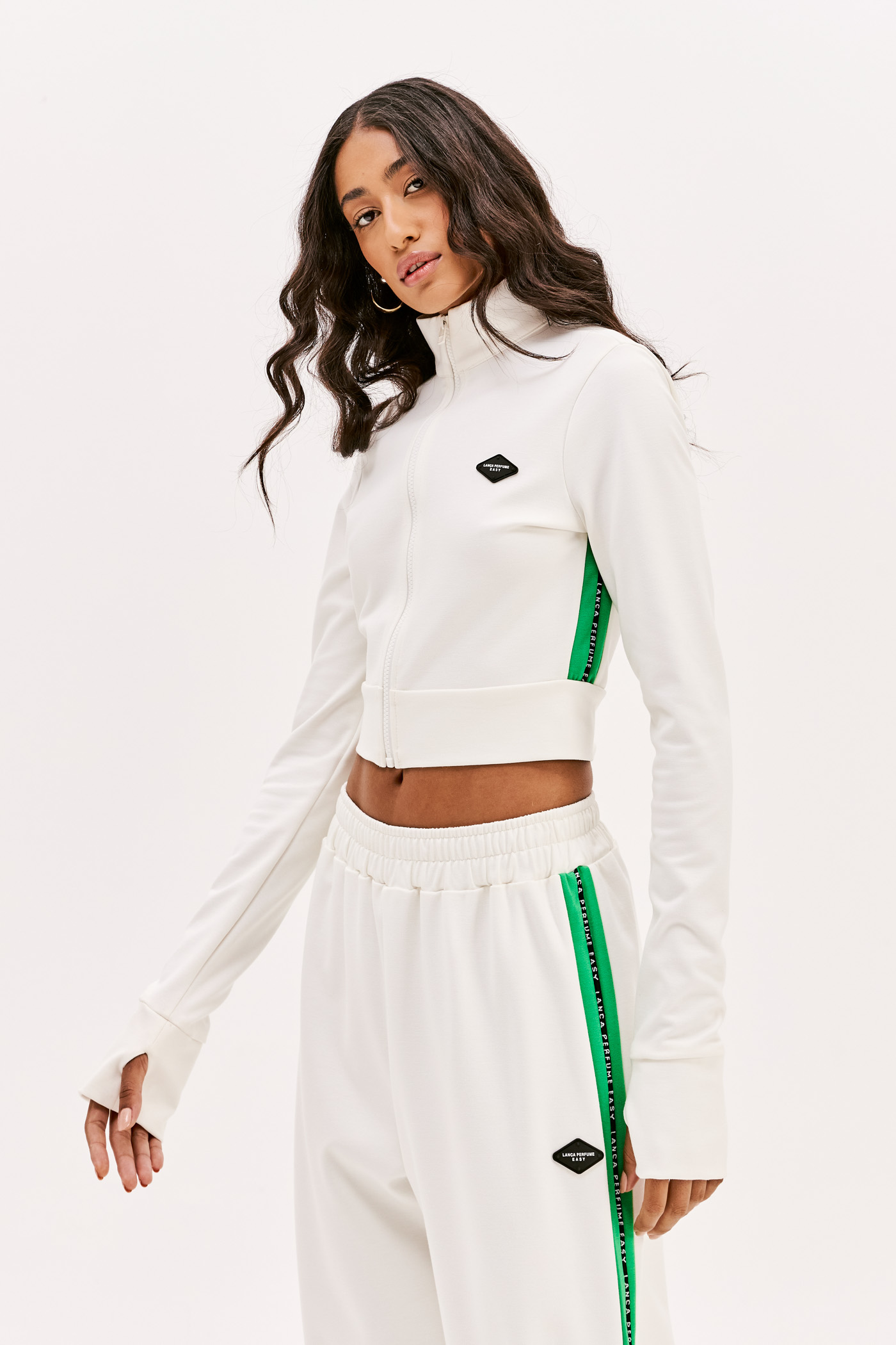 Calças Cós de Elastico Brancas e Verdes  - Lança Perfume  6