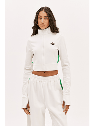 Casaco Curto Branco e Verde - Lança Perfume 