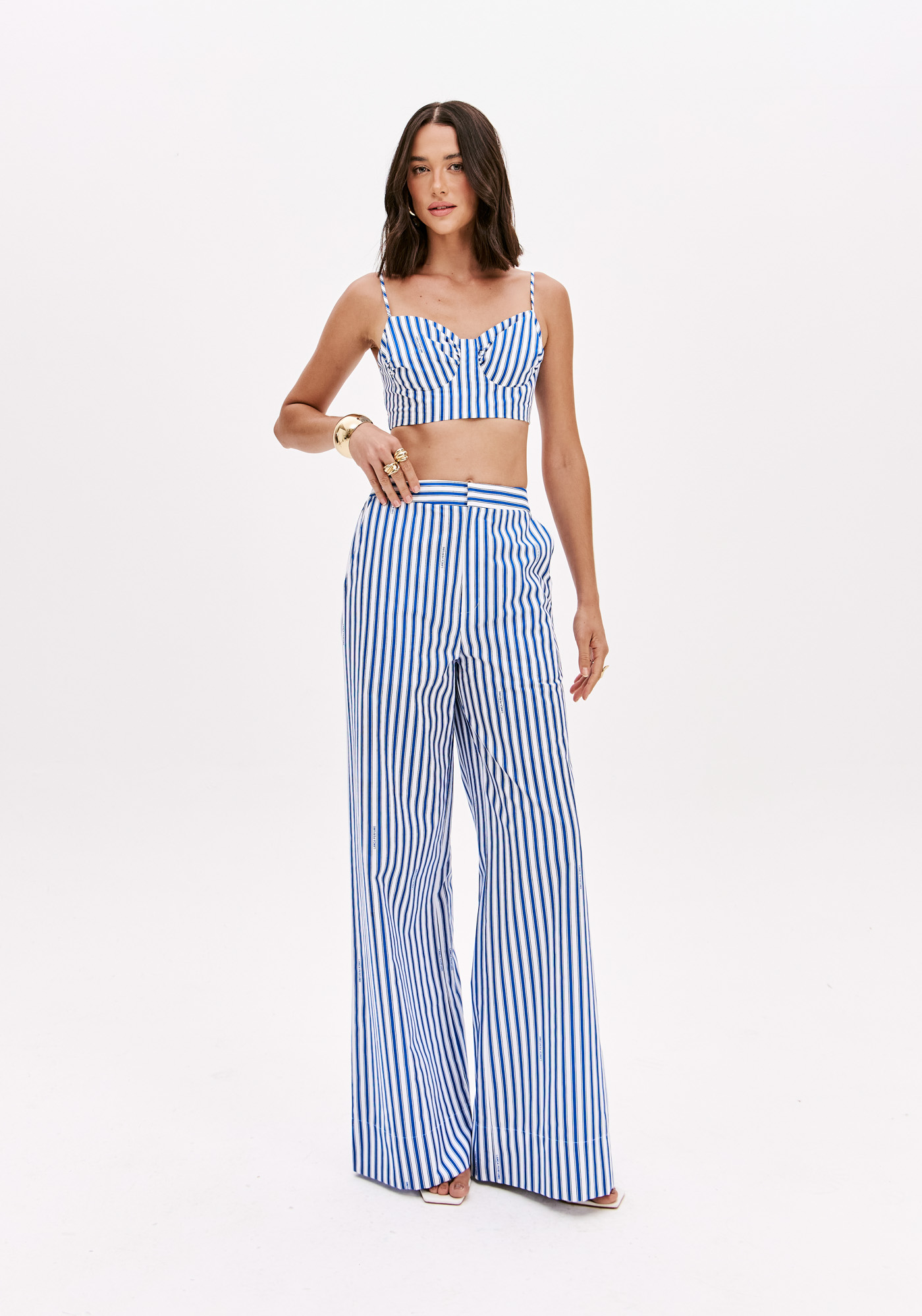 Top de Alças com Riscas Azuis e Brancas - Lança Perfume  4