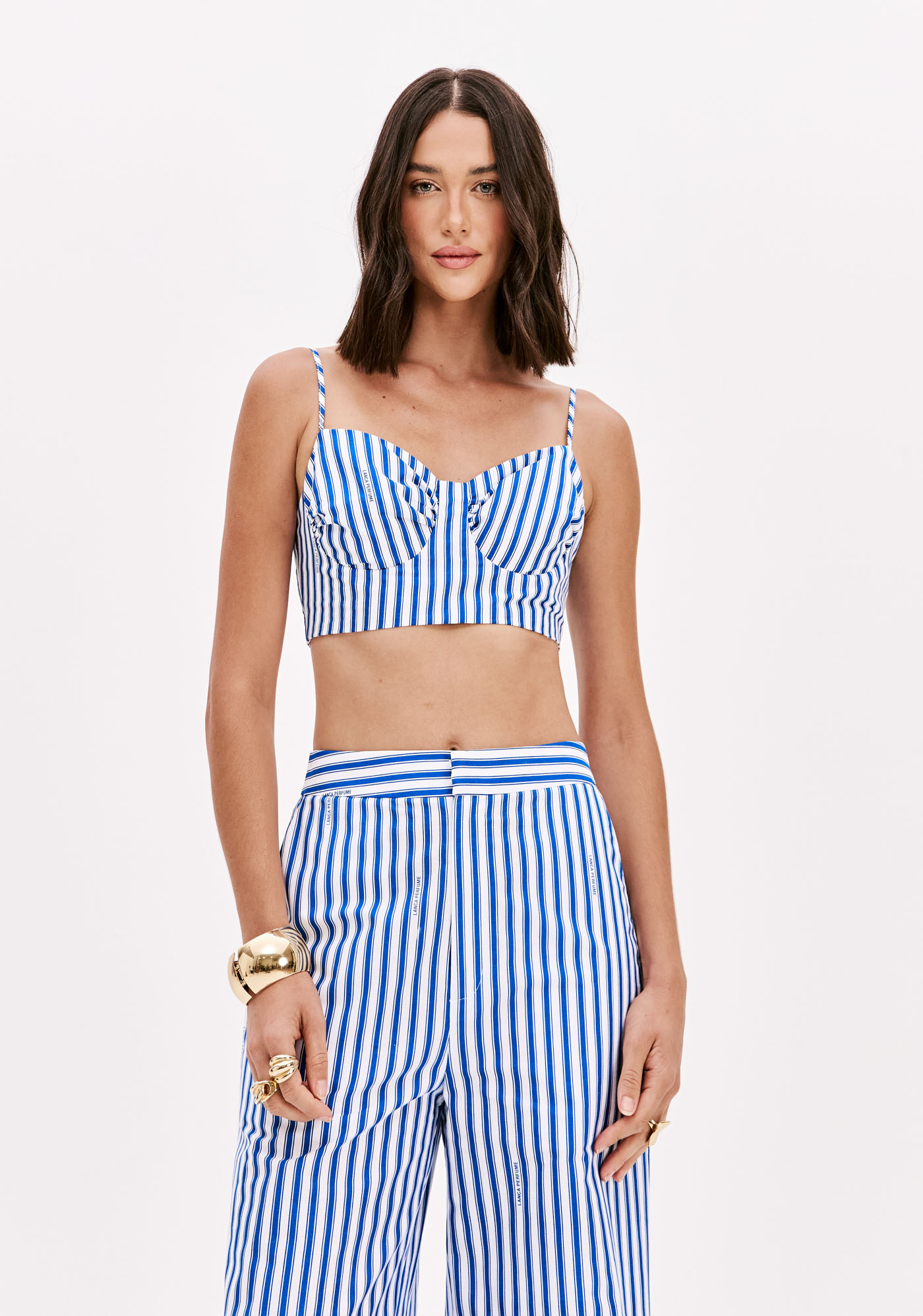 Top de Alças com Riscas Azuis e Brancas - Lança Perfume  3