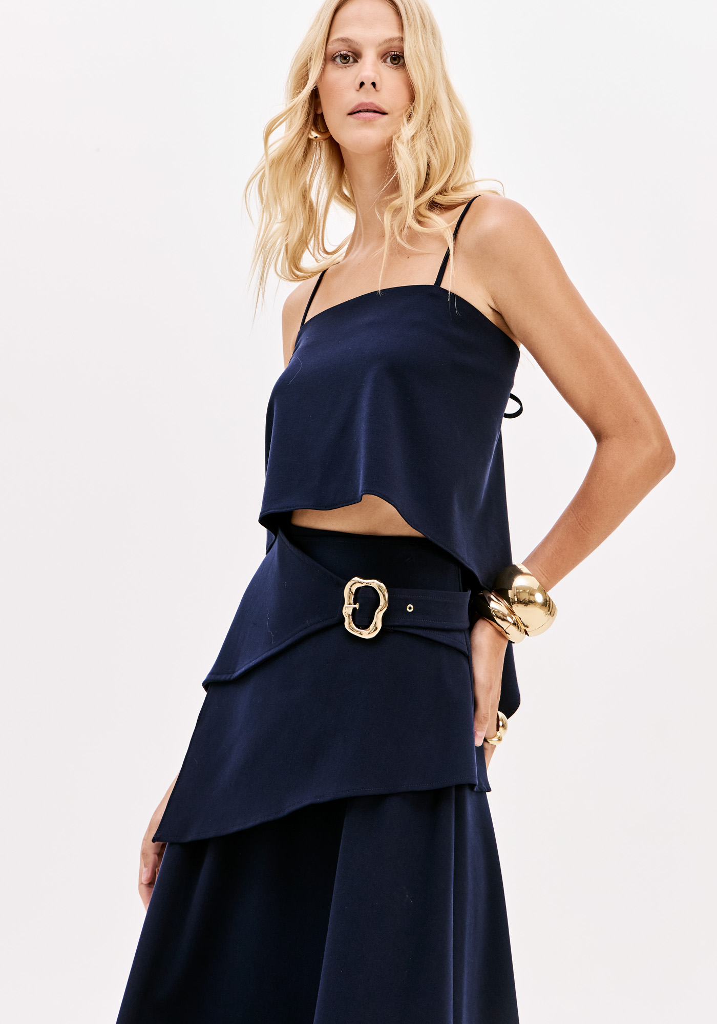 Saia Comprida com Folhos Azul - Lança Perfume 6