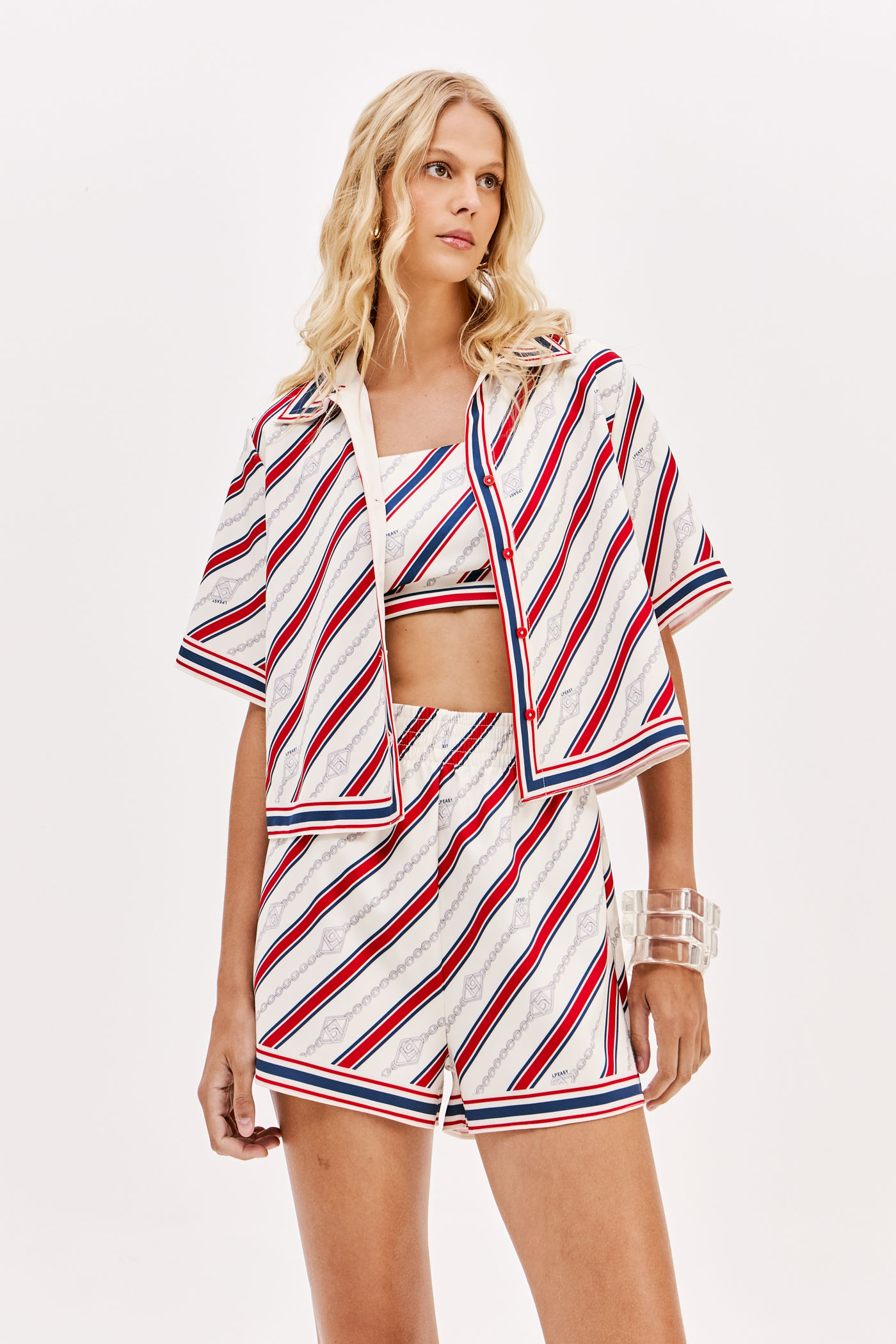 Camisa de Riscas Azul e Vermelho - Lança Perfume 4