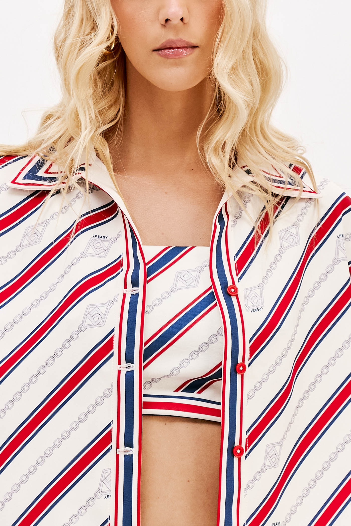 Camisa de Riscas Azul e Vermelho - Lança Perfume 6