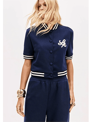 Casaco Bomber Manga Curta Azul - Lança Perfume