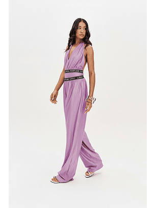 Calças Largas com Elástico Azul - Lança Perfume 