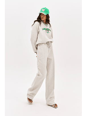 Sweat Decote V Cinza Mesclado - Lança Perfume