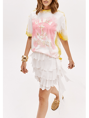 T-shirt Tie Dye Rosa e Amarelo - Lança Perfume