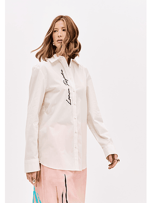  Camisa Lettering Bordado Branco - Lança Perfume 