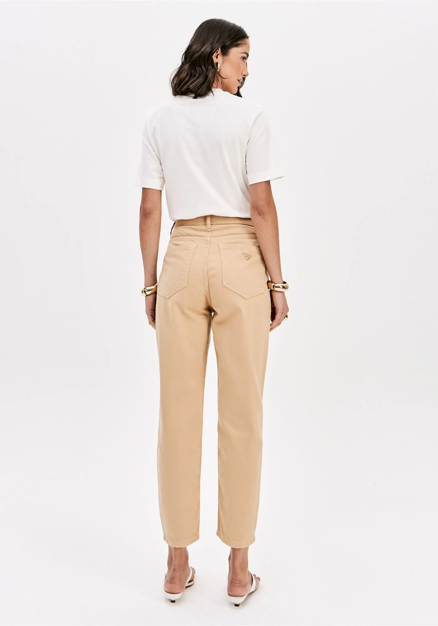 Calças em Sarja Bege - Lança Perfume  3