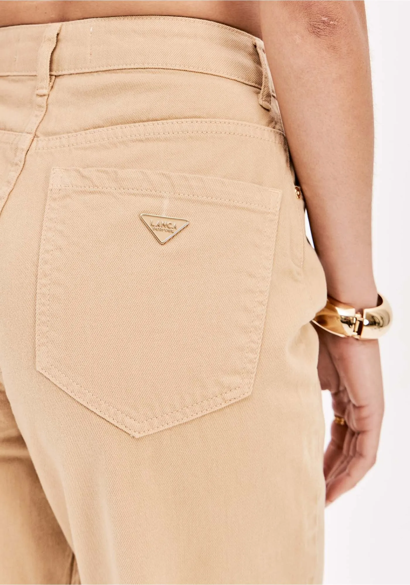 Calças em Sarja Bege - Lança Perfume  4