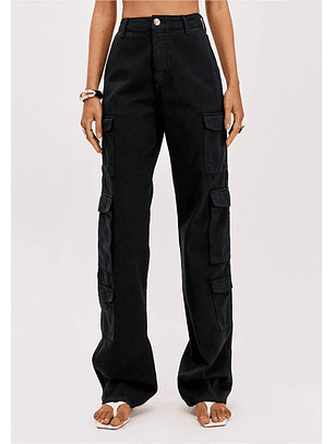 Calças em Sarja Bolso Cargo Azuis - Lança Perfume 