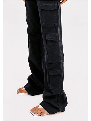 Calças em Sarja Bolso Cargo Azuis - Lança Perfume 