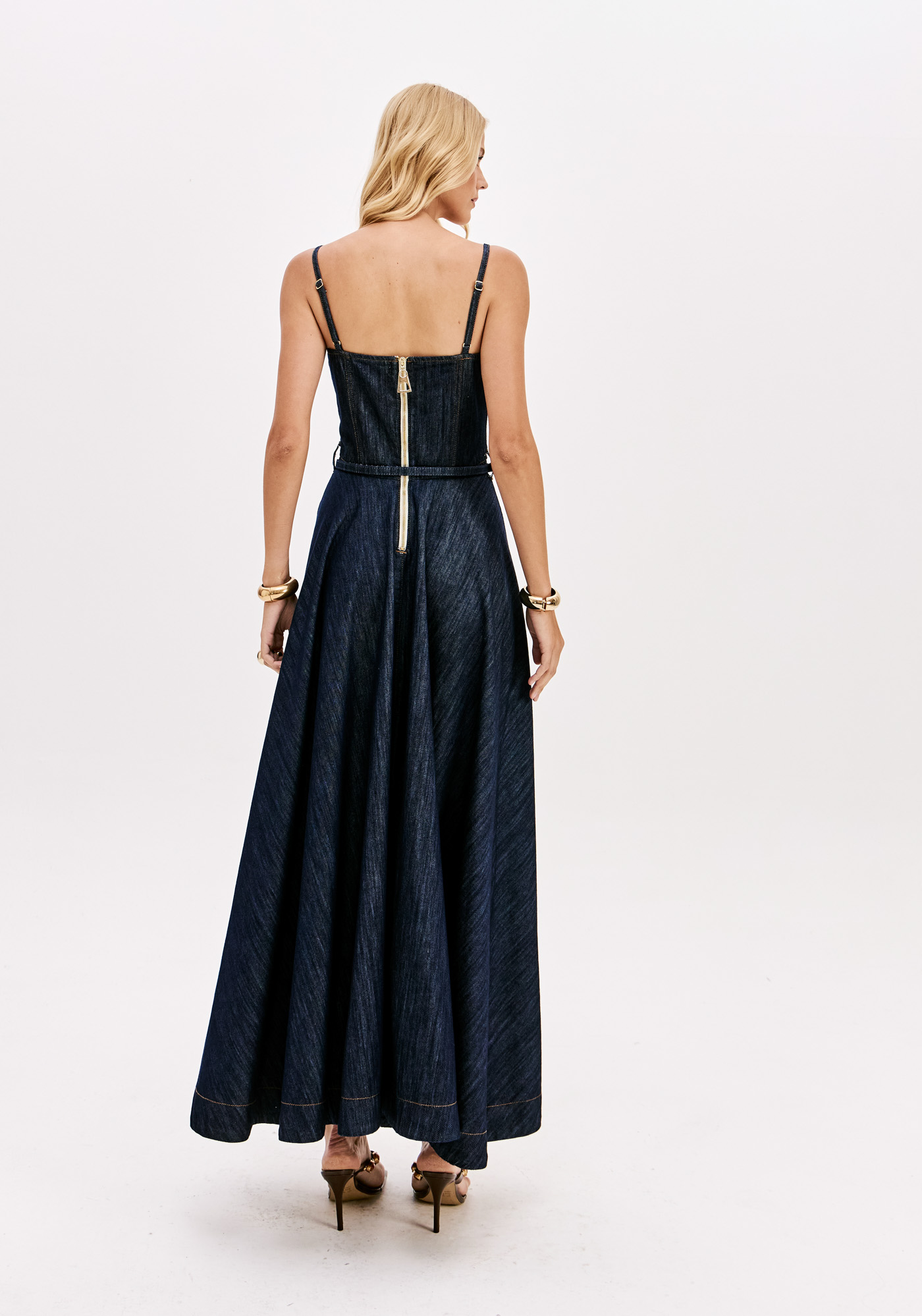 Vestido de Alças em Ganga - Lança Perfume  2