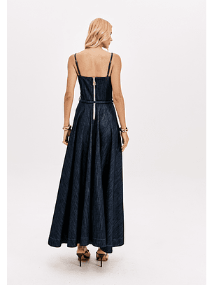 Vestido de Alças em Ganga - Lança Perfume 