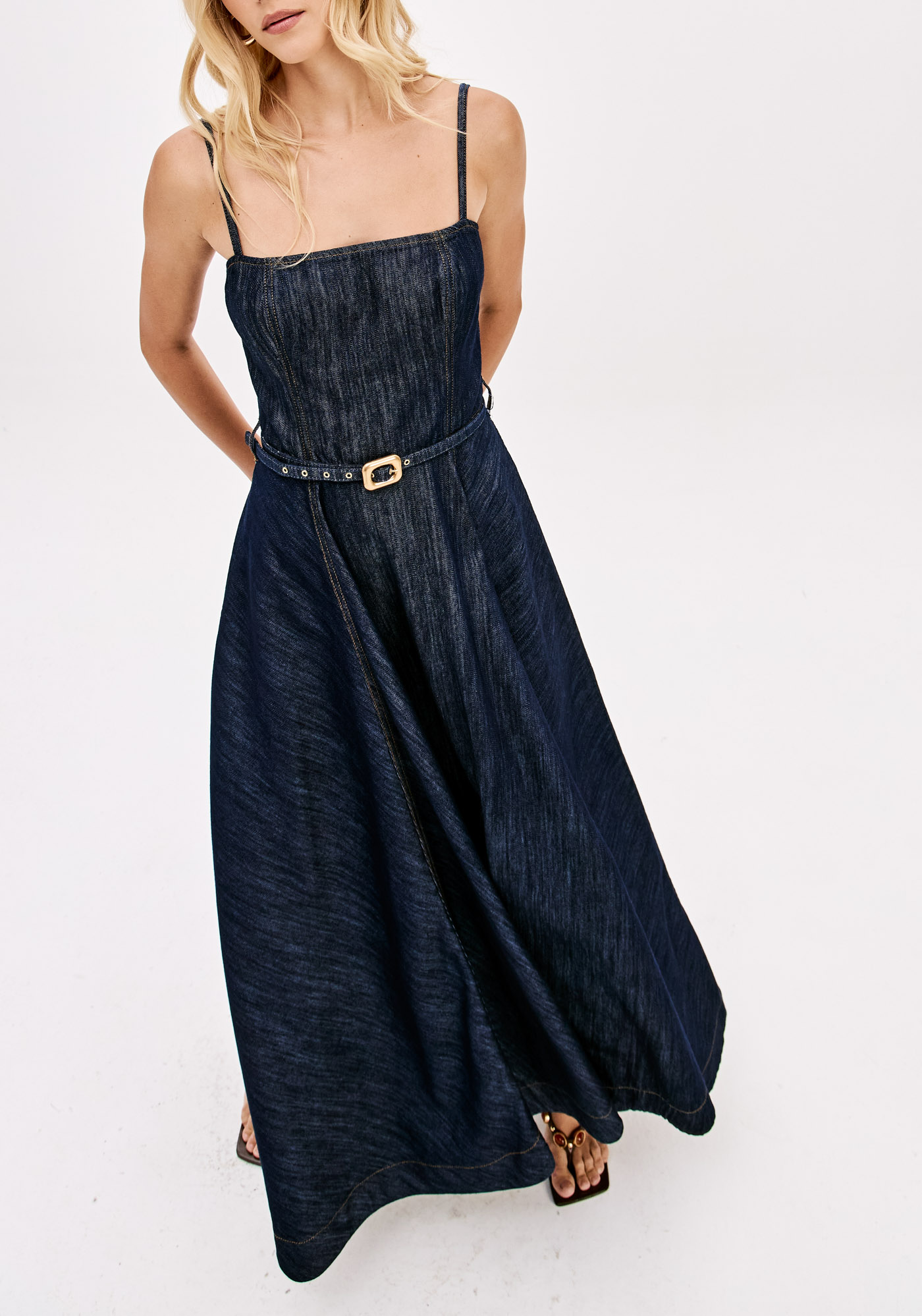 Vestido de Alças em Ganga - Lança Perfume  3