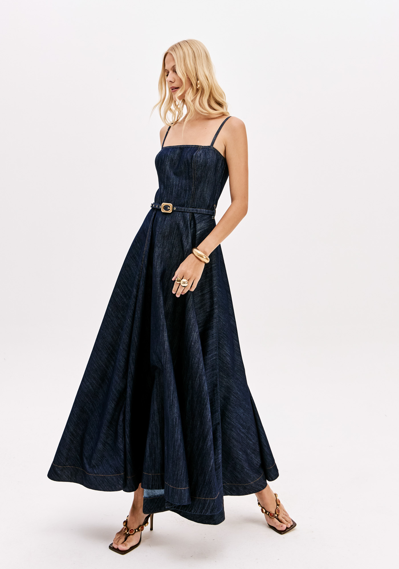 Vestido de Alças em Ganga - Lança Perfume  1